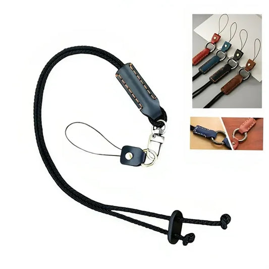 Leather Mobile Phone Lanyard Neck Strap