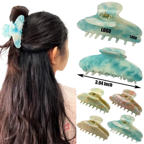 New Style Marbling 3.94Inch Large Acetate Hair Clip