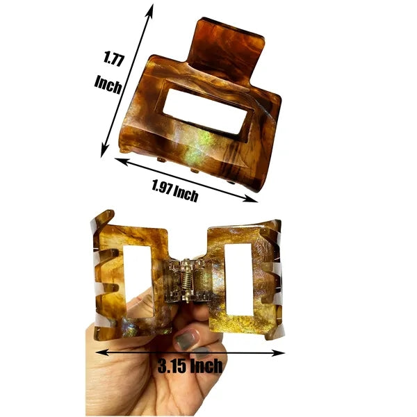 Retro Dark Color 1.97Inch Small Square Acetate Hair Clip