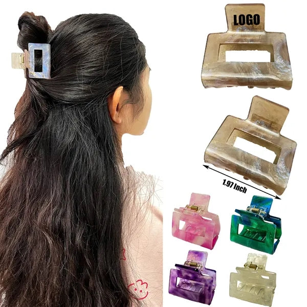 Summer Colorful 1.97Inch Small Square Acetate Hair Clip
