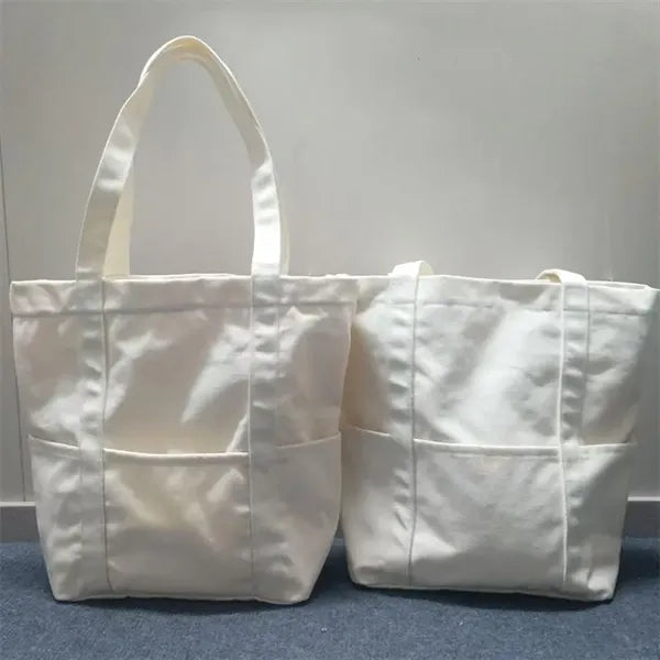 Fashionable Large Capacity Canvas Tote Bag With Multi Pocket