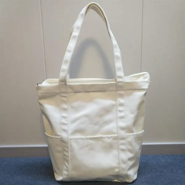 Fashionable Large Capacity Canvas Tote Bag With Multi Pocket