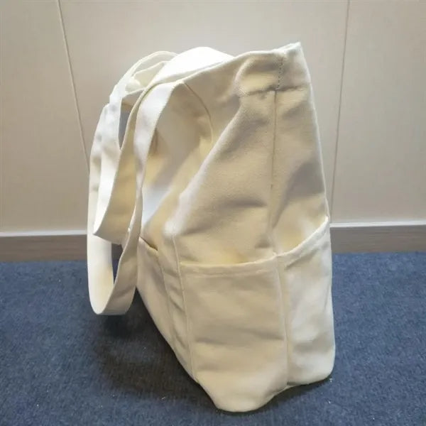 Fashionable Large Capacity Canvas Tote Bag With Multi Pocket