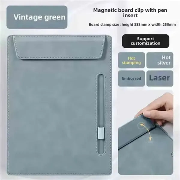 PU Leather A4 Clipboard with Pen Holder