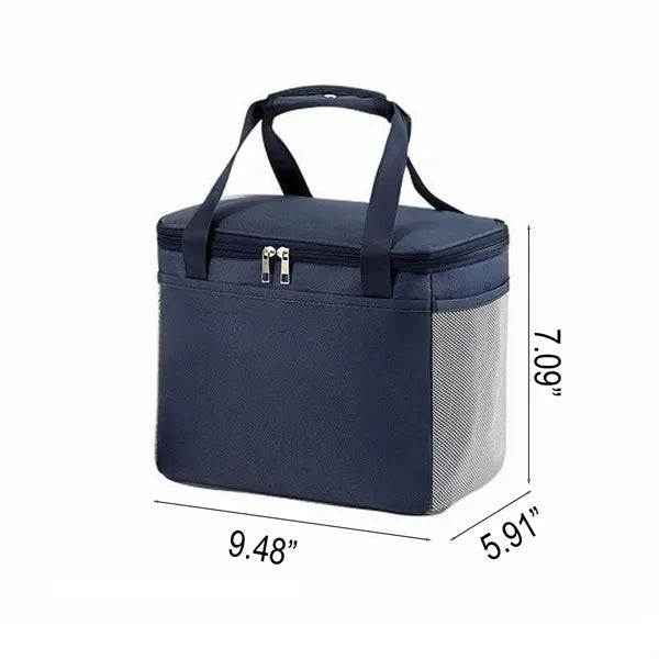 Thermal-Insulated Oxford Fabric Lunch Tote Bag w/ Handles