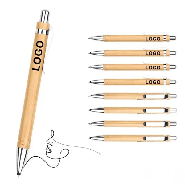 Eco-Friendly Bamboo Ballpoint Pen with Custom Logo