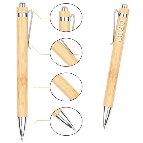 Eco-Friendly Bamboo Ballpoint Pen with Custom Logo