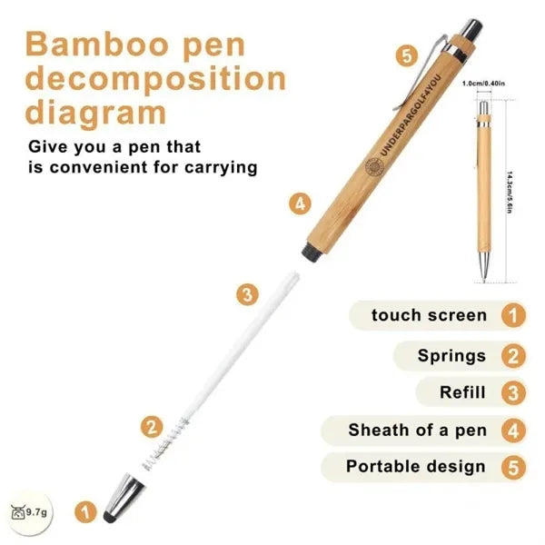 Eco-Friendly Bamboo Ballpoint Pen with Custom Logo