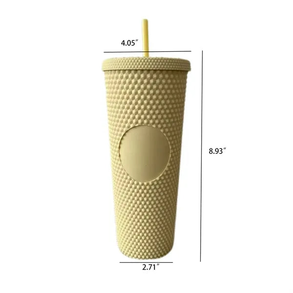 24 oz Plastic straw cup
