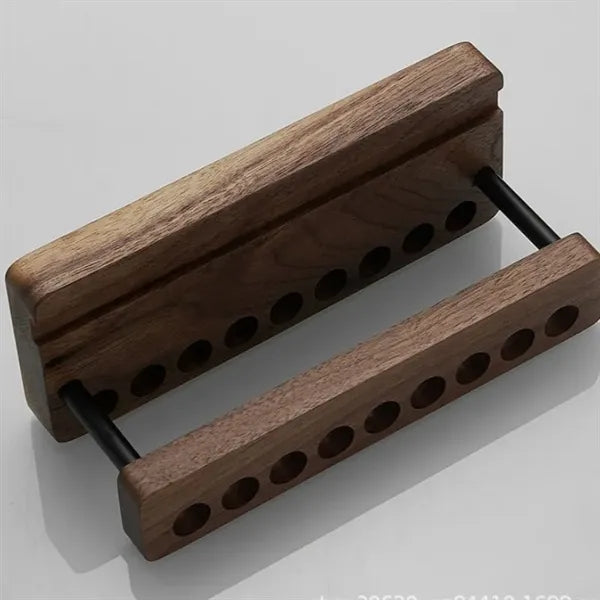Wooden Cell Phone & Pen Holder for Desk with 9 Slots
