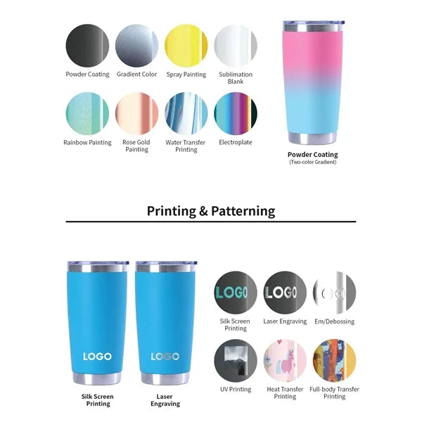 Yowie Vacuum Tumbler - 20 oz. - Powder Coat