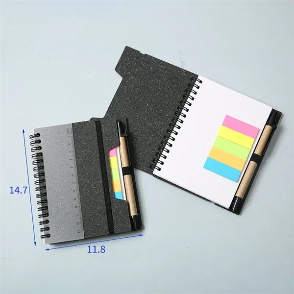 4.65" x 5.79" Spiral Notebook with Sticky Notes and Pen
