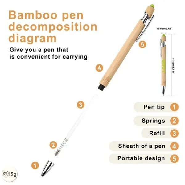 Eco - friendly bamboo pen with custom logo