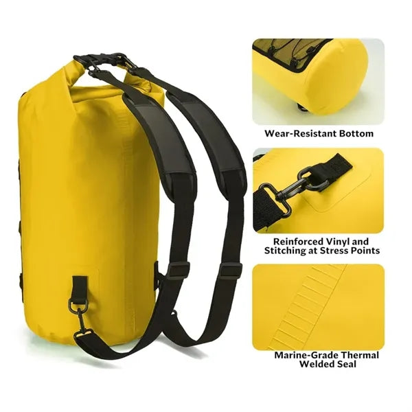 500D PVC Waterproof Dry Bag with Roll-Top Closure