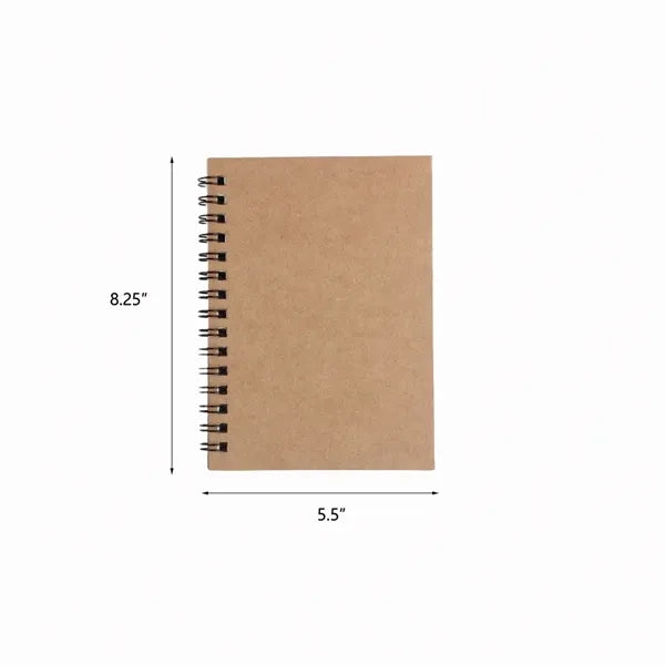 A5 Kraft Spiral Notebook Eco Friendly Writing Pad