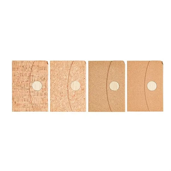 A5 Cork Bamboo Eco Notebook With Tri-Fold Cover 80 Sheets