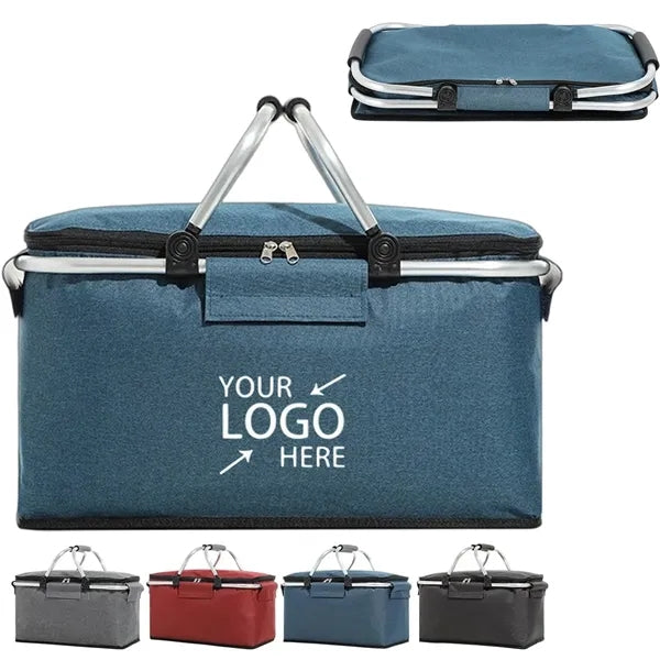 Foldable Insulated Picnic Basket with Handles