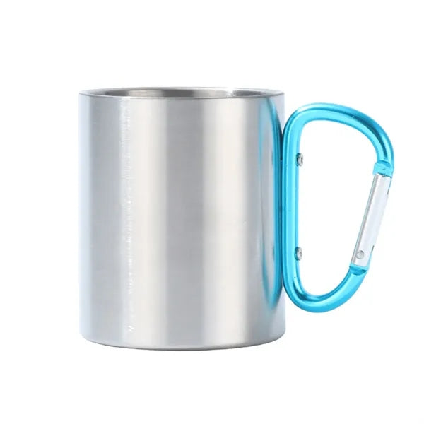 9.5OZ Dual-Layer Stainless Steel Mug w/ Carabiner Handle