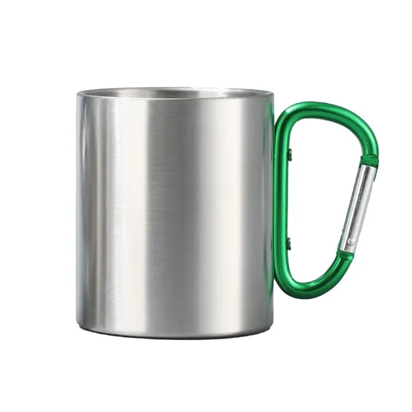 9.5OZ Dual-Layer Stainless Steel Mug w/ Carabiner Handle