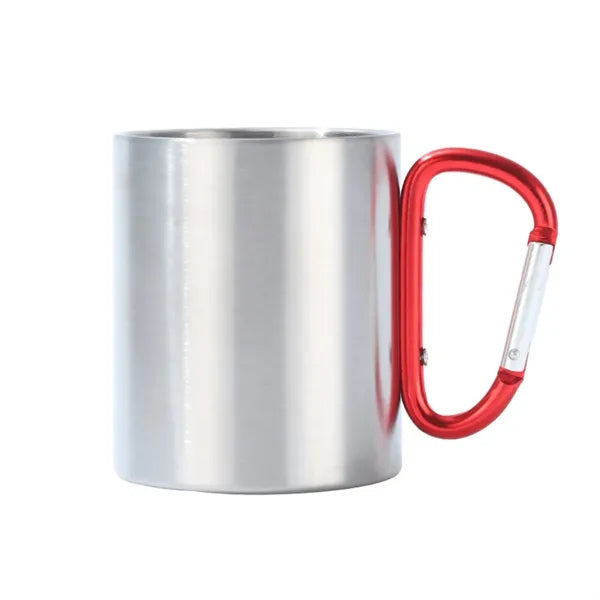 9.5OZ Dual-Layer Stainless Steel Mug w/ Carabiner Handle