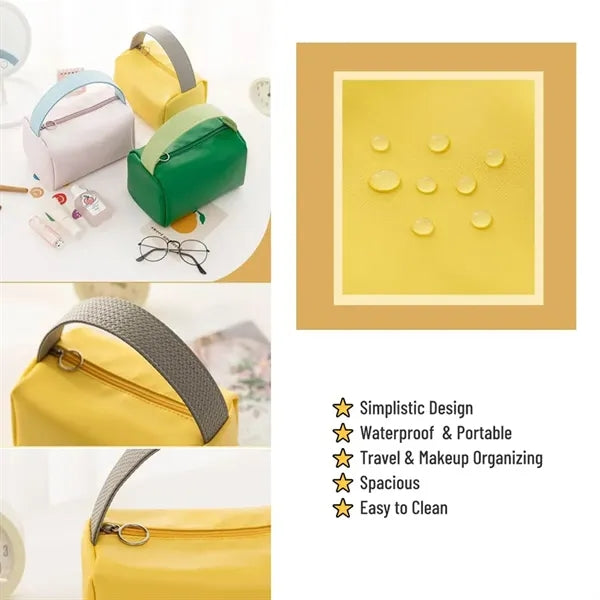 PU Waterproof Portable Travel Large Capacity Cosmetic Bag
