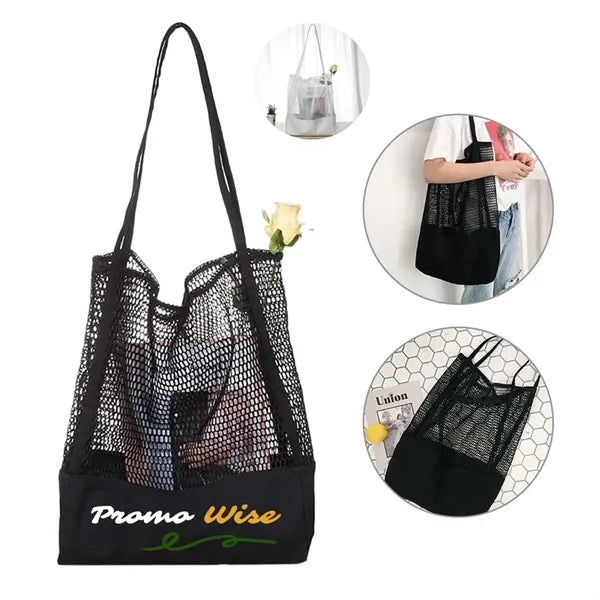 Mesh Multifunctional Breathable Beach Shoulder Canvas Bag