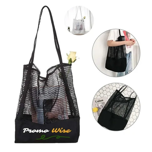 Mesh Multifunctional Breathable Beach Shoulder Canvas Bag