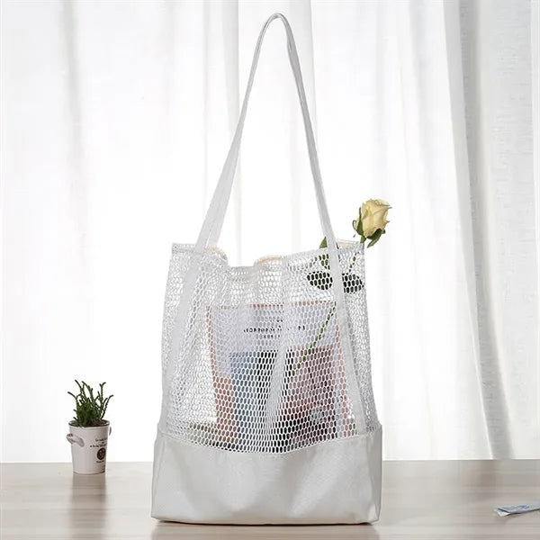 Mesh Multifunctional Breathable Beach Shoulder Canvas Bag