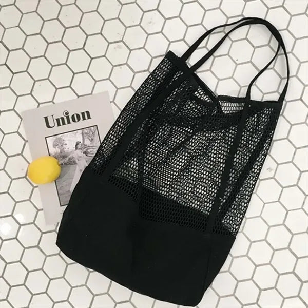 Mesh Multifunctional Breathable Beach Shoulder Canvas Bag
