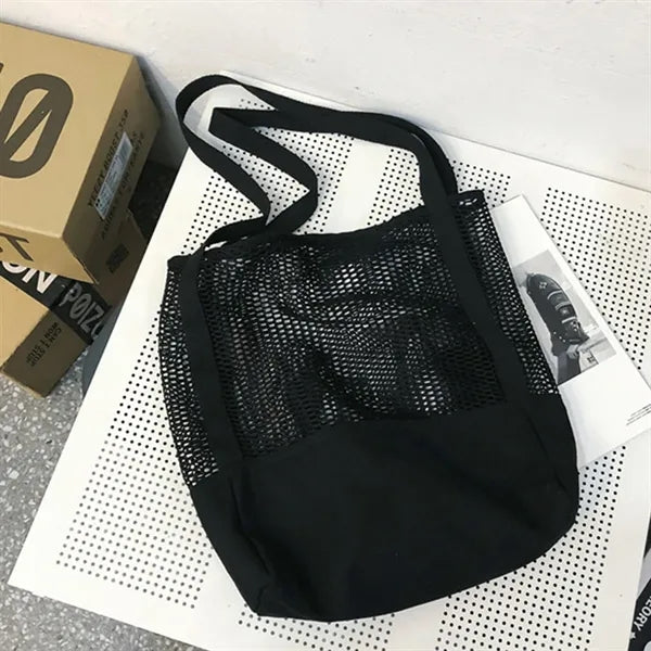 Mesh Multifunctional Breathable Beach Shoulder Canvas Bag