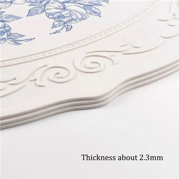 Retro Embossed Non-Slip Heat-Insulating Silicone Placemat