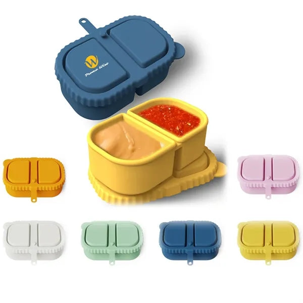 Snack Container Silicone Compartment Seasoning Sauce Box