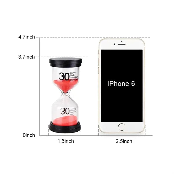 Creative Gift Thickened Black Cover Glass Hourglass Timer