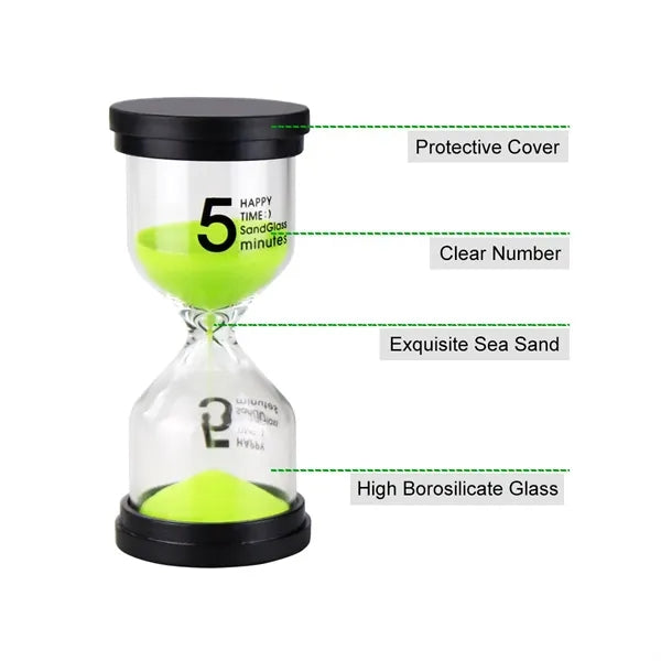 Creative Gift Thickened Black Cover Glass Hourglass Timer
