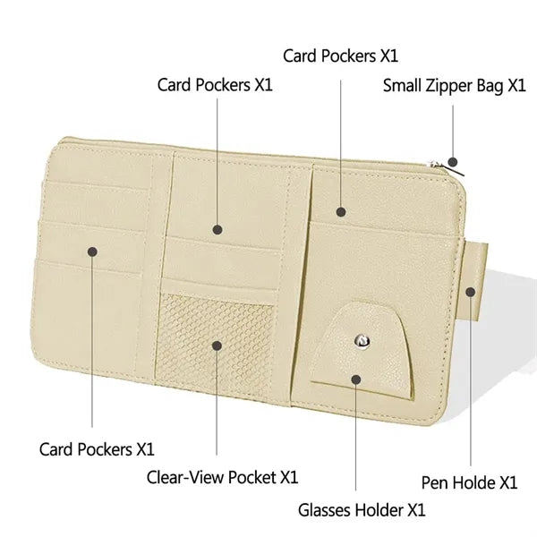 Wear-Resistant Car Decorative Storage Sun Visor Cover