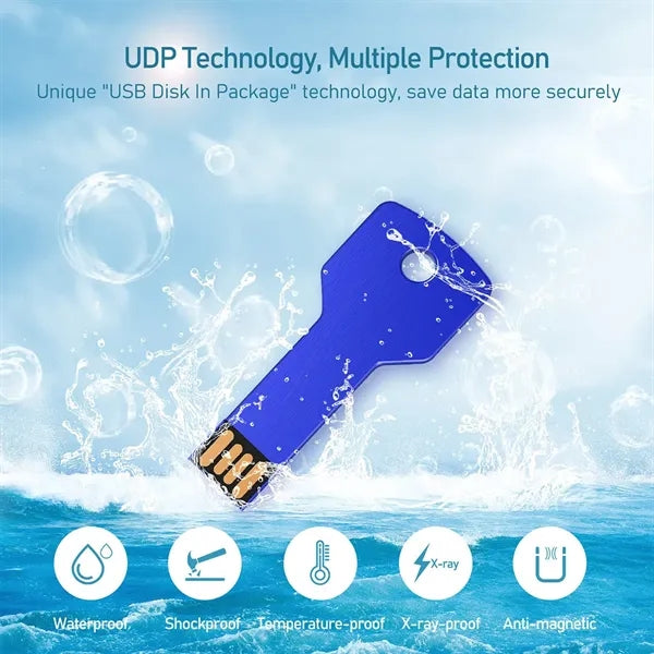 Waterproof Compact Shockproof Key USB Flash Drive