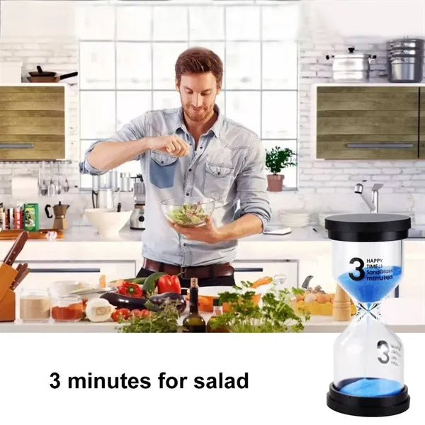 Creative Gift Thickened Black Cover Glass Hourglass Timer