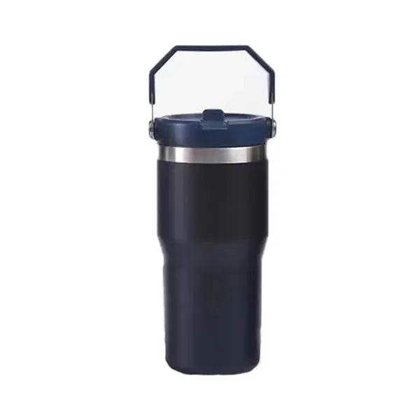 20 Oz Stainless Steel Bottle with Carry Loop and Straw
