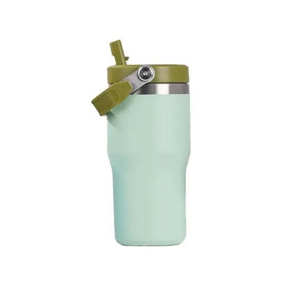 20 Oz Stainless Steel Bottle with Carry Loop and Straw