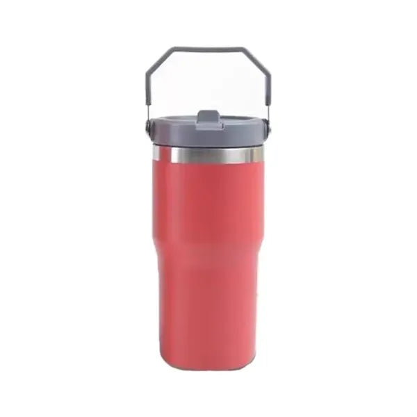 20 Oz Stainless Steel Bottle with Carry Loop and Straw