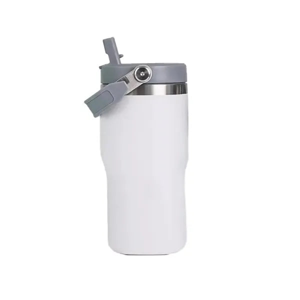 20 Oz Stainless Steel Bottle with Carry Loop and Straw