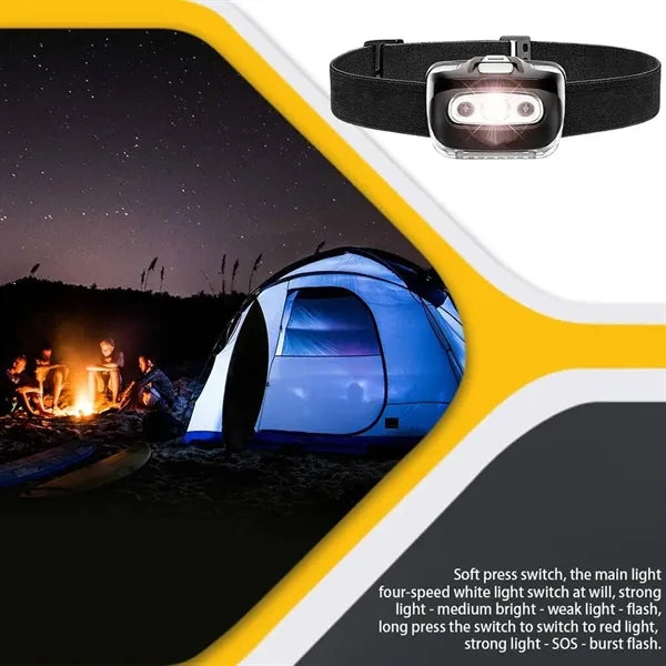 Outdoor LED Headlamp With Red Light Modes