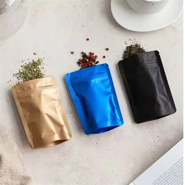 Stand Up Food Pouch with Resealable Zippe