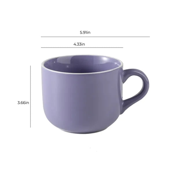 20oz Porcelain Large Oatmeal Mug Wide Coffee