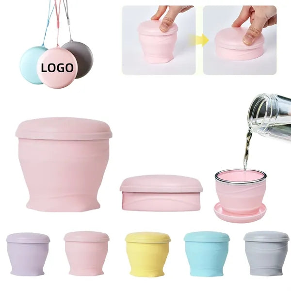 Silicone Collapsible Cup with 304 Stainless Steel Rim