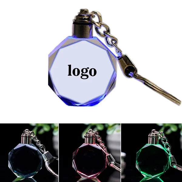 LED Crystal Glow Keychain