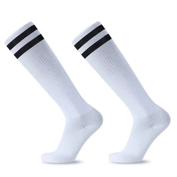 Retro Striped Athletic Tube Socks with Elastic Cuff for Men