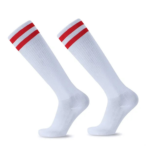 Retro Striped Athletic Tube Socks with Elastic Cuff for Men