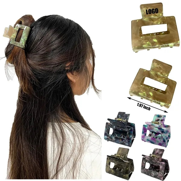 Colorful and Shining 1.97Inch Small Square Acetate Hair Clip