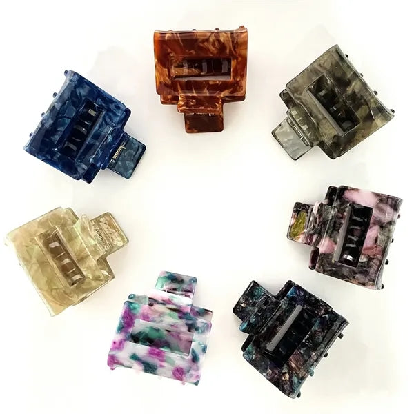 Colorful and Shining 1.97Inch Small Square Acetate Hair Clip
